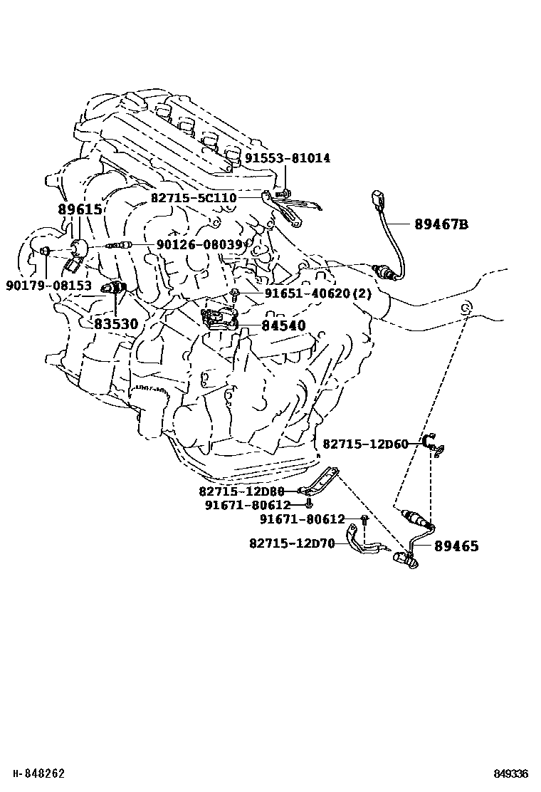 Toyota COROLLA 开关和继电器和ECU EPC diagram — 849336