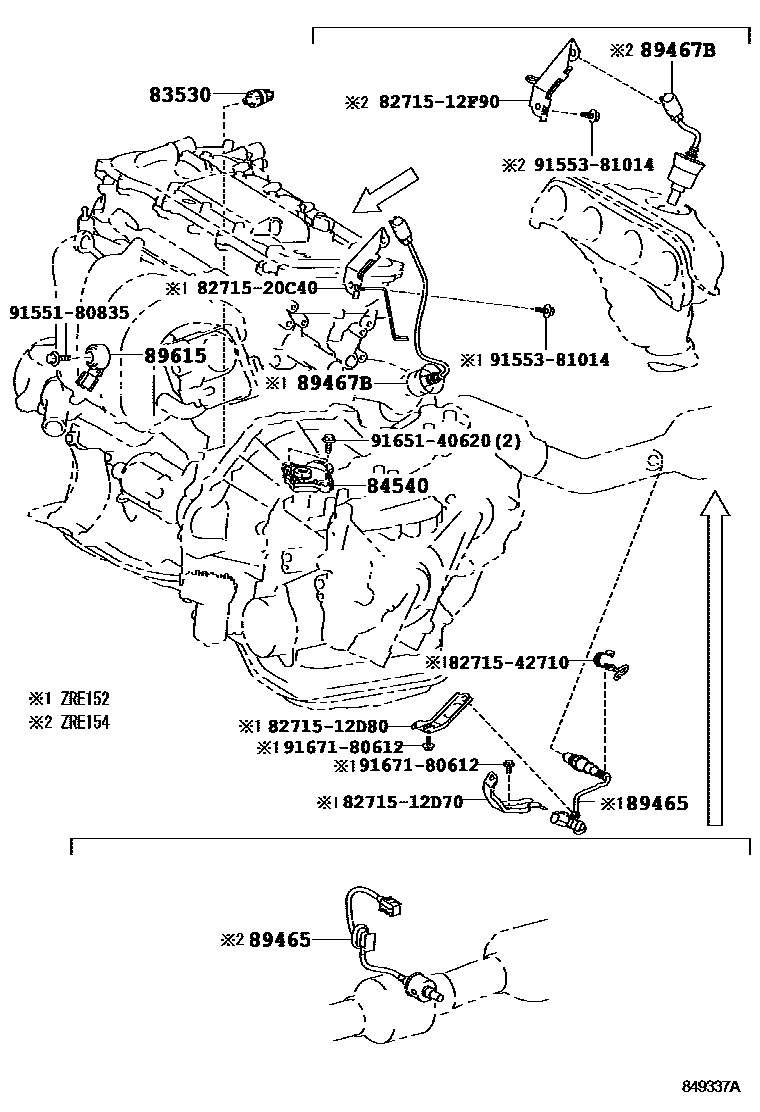 Toyota COROLLA 开关和继电器和ECU EPC diagram — 849337A