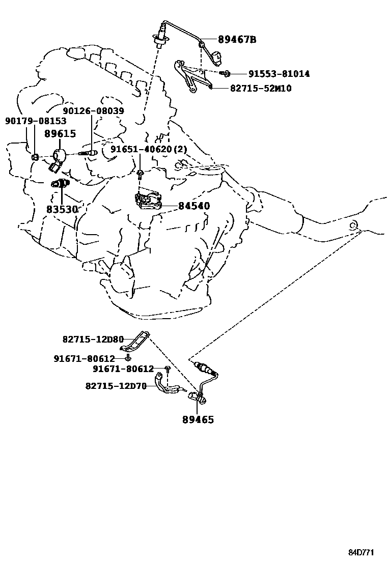 Toyota COROLLA 开关和继电器和ECU EPC diagram — 84D771
