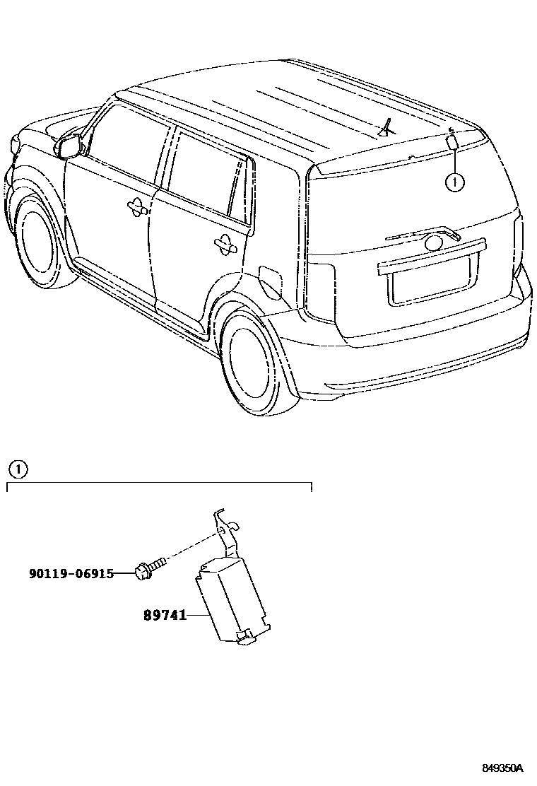 Toyota COROLLA 遥控门锁 EPC diagram — 849350A