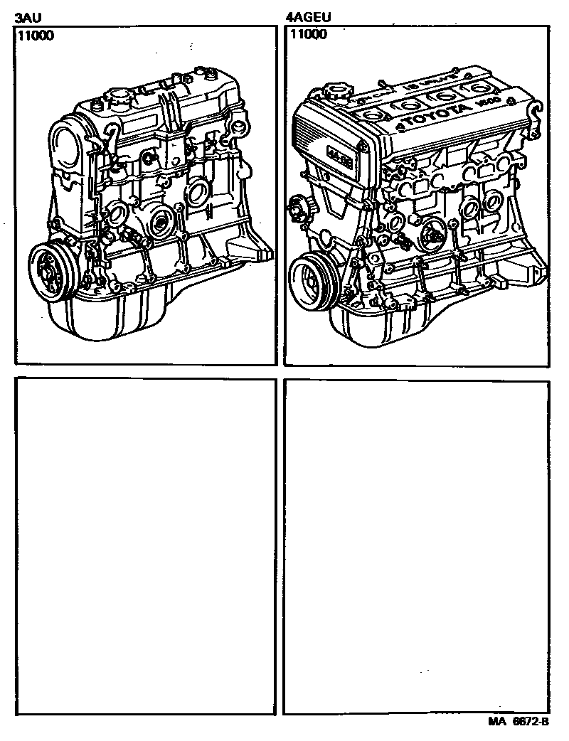 Toyota COROLLA Partial Engine Assembly EPC diagram — MA6672B