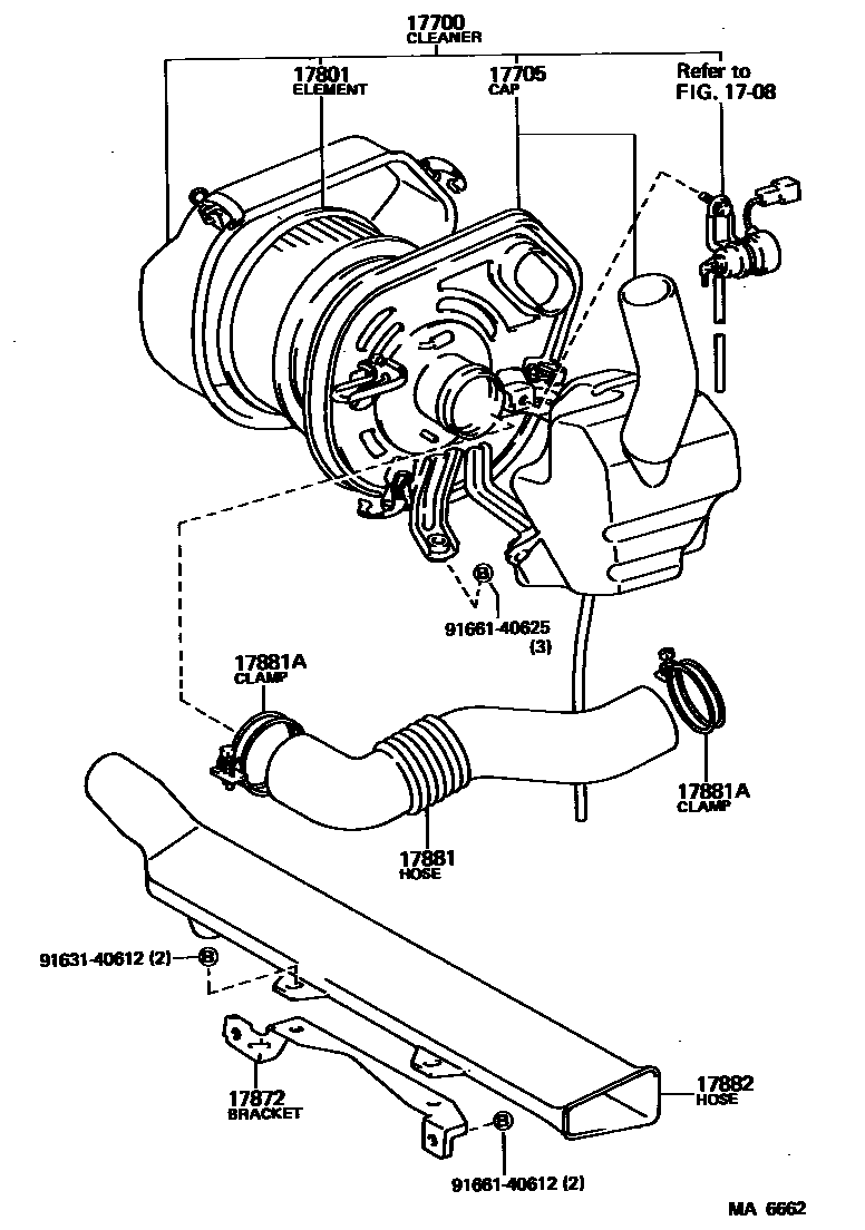 Toyota COROLLA Air Cleaner EPC diagram — MA6662