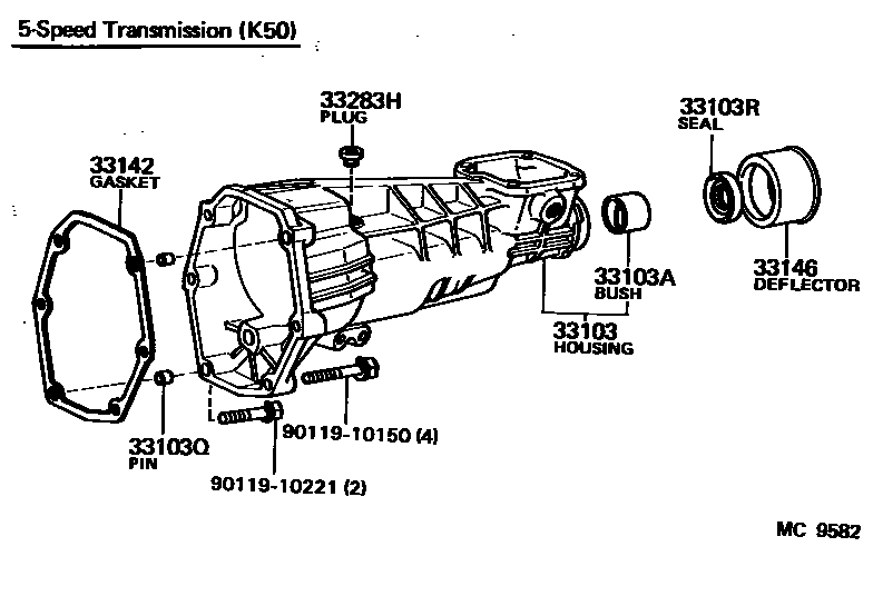 Toyota COROLLA Extended shell (MTM) EPC diagram — MC9582