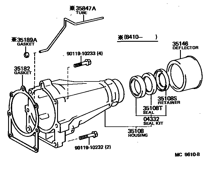 Toyota COROLLA Extension shell (ATM) EPC diagram — MC9610B
