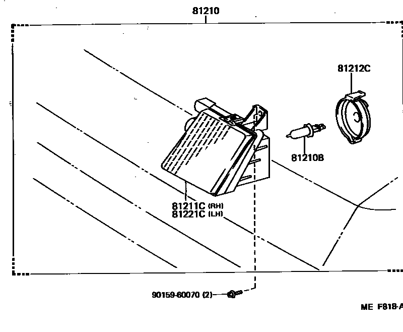 Toyota COROLLA Fog Lamp EPC diagram — MEF818A