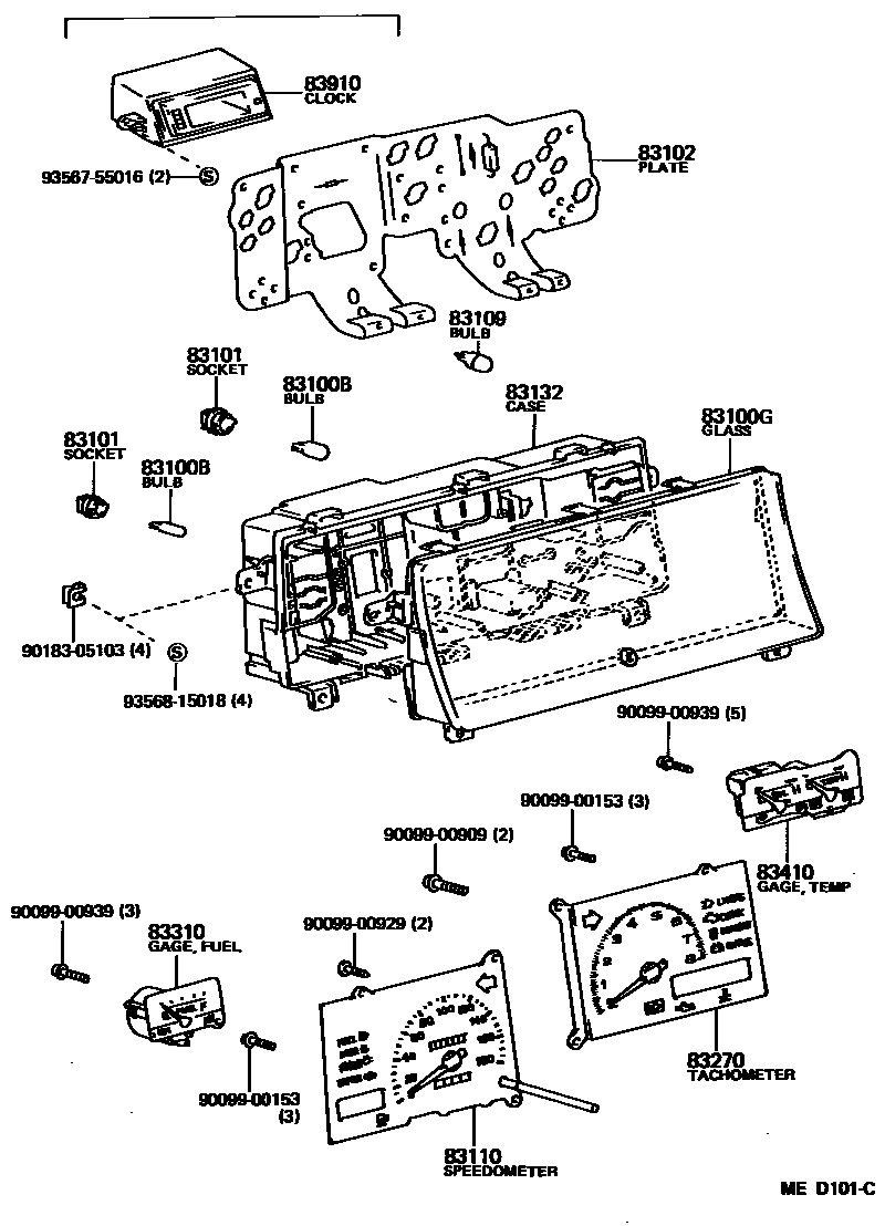 Toyota COROLLA 仪表 EPC diagram — MED101C