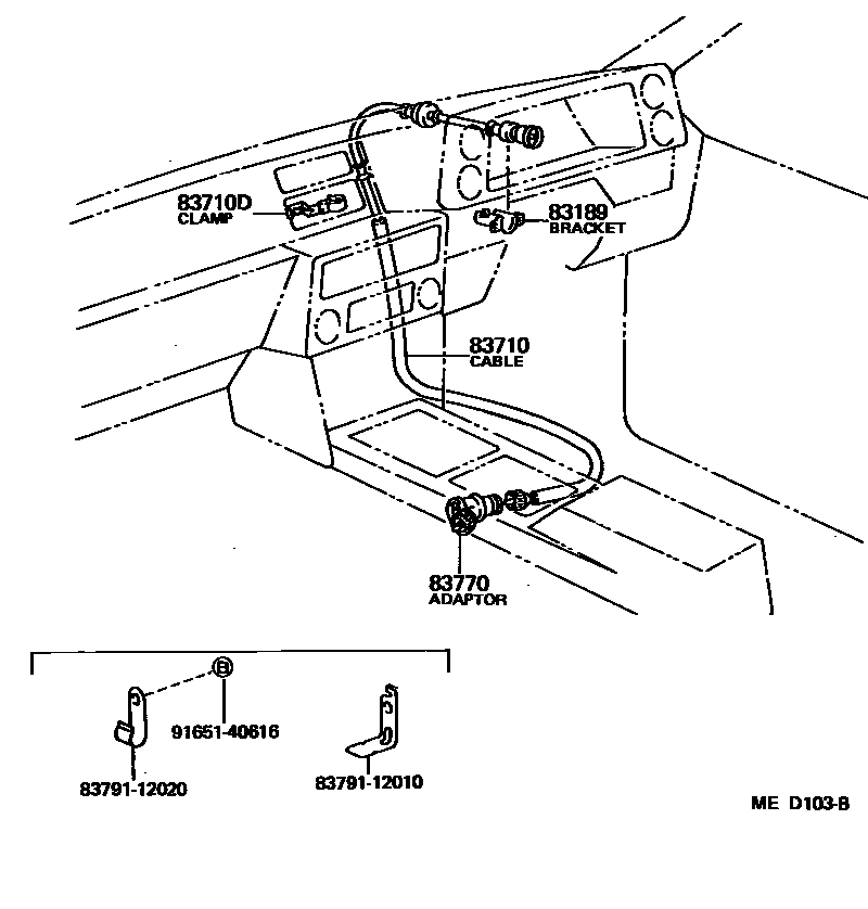 Toyota COROLLA 仪表 EPC diagram — MED103B