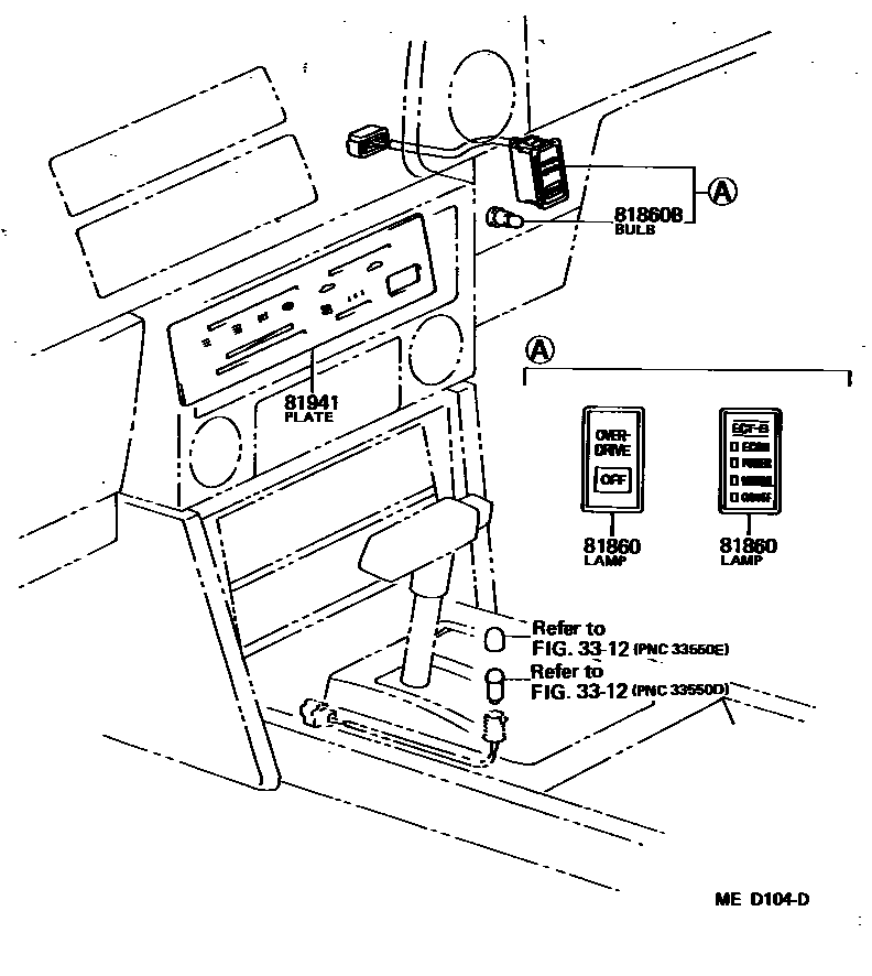 Toyota COROLLA indicator light EPC diagram — MED104D