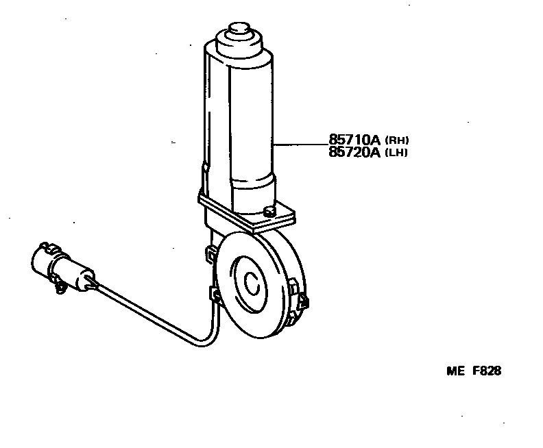 Toyota COROLLA 车门电机和车门电磁阀 EPC diagram — MEF828