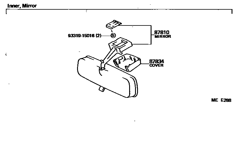Toyota COROLLA 后视镜 EPC diagram — MEE288
