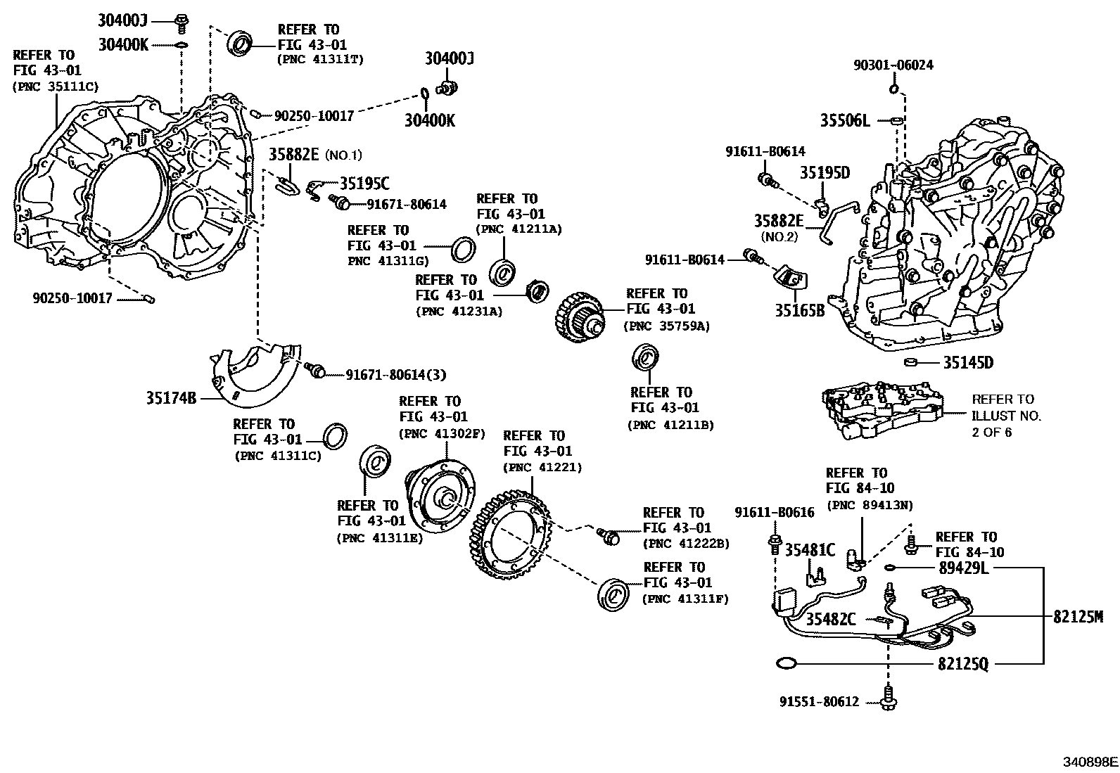Toyota COROLLA 传动桥总成(CVT) EPC diagram — 340898E