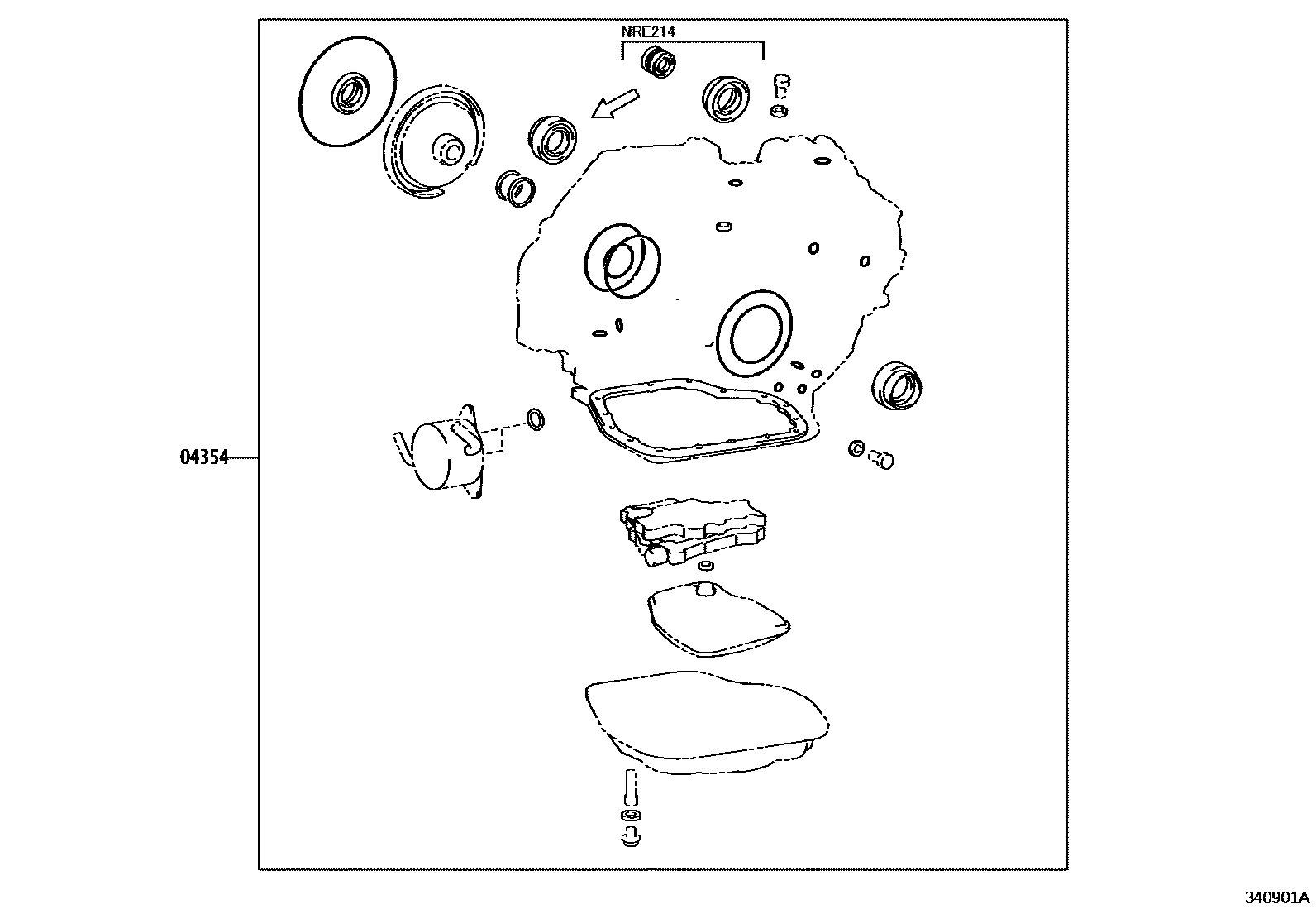 Toyota COROLLA 传动桥总成(CVT) EPC diagram — 340901A
