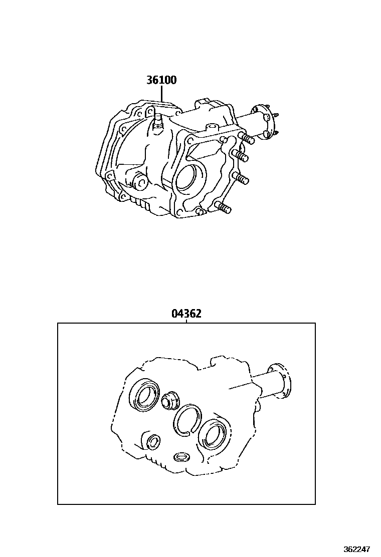 Toyota COROLLA Transfer Assembly & Gasket Kit EPC diagram — 362247