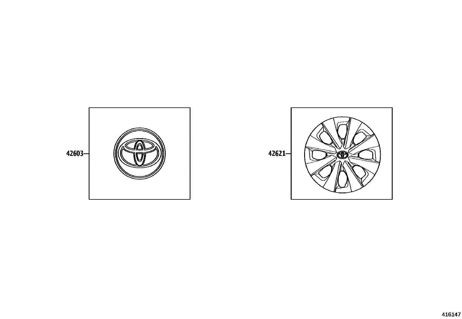Toyota COROLLA 车轮和车轮盖 EPC diagram — 416147