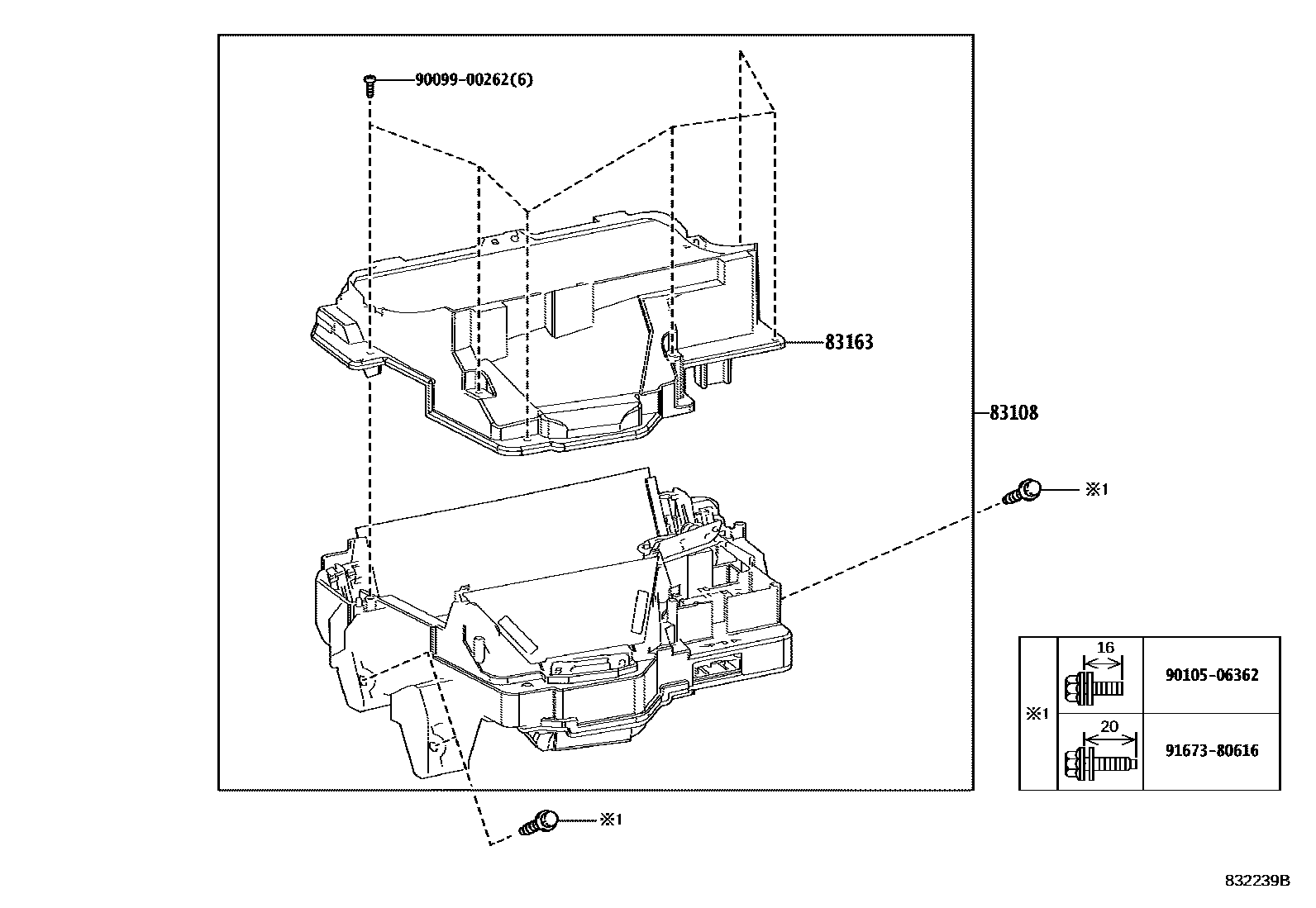 Toyota COROLLA 仪表 EPC diagram — 832239B