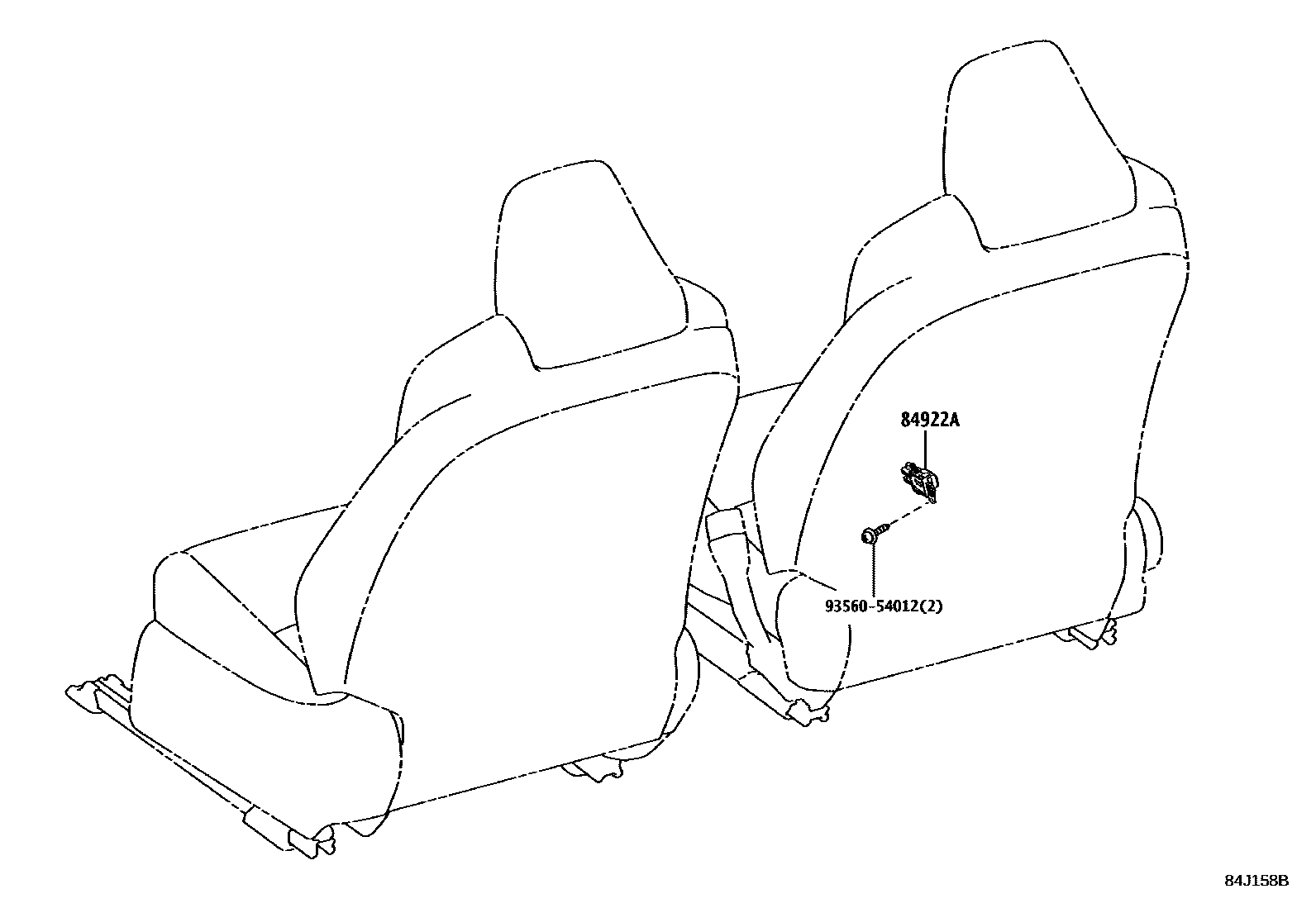 Toyota COROLLA 开关和继电器和ECU EPC diagram — 84J158B