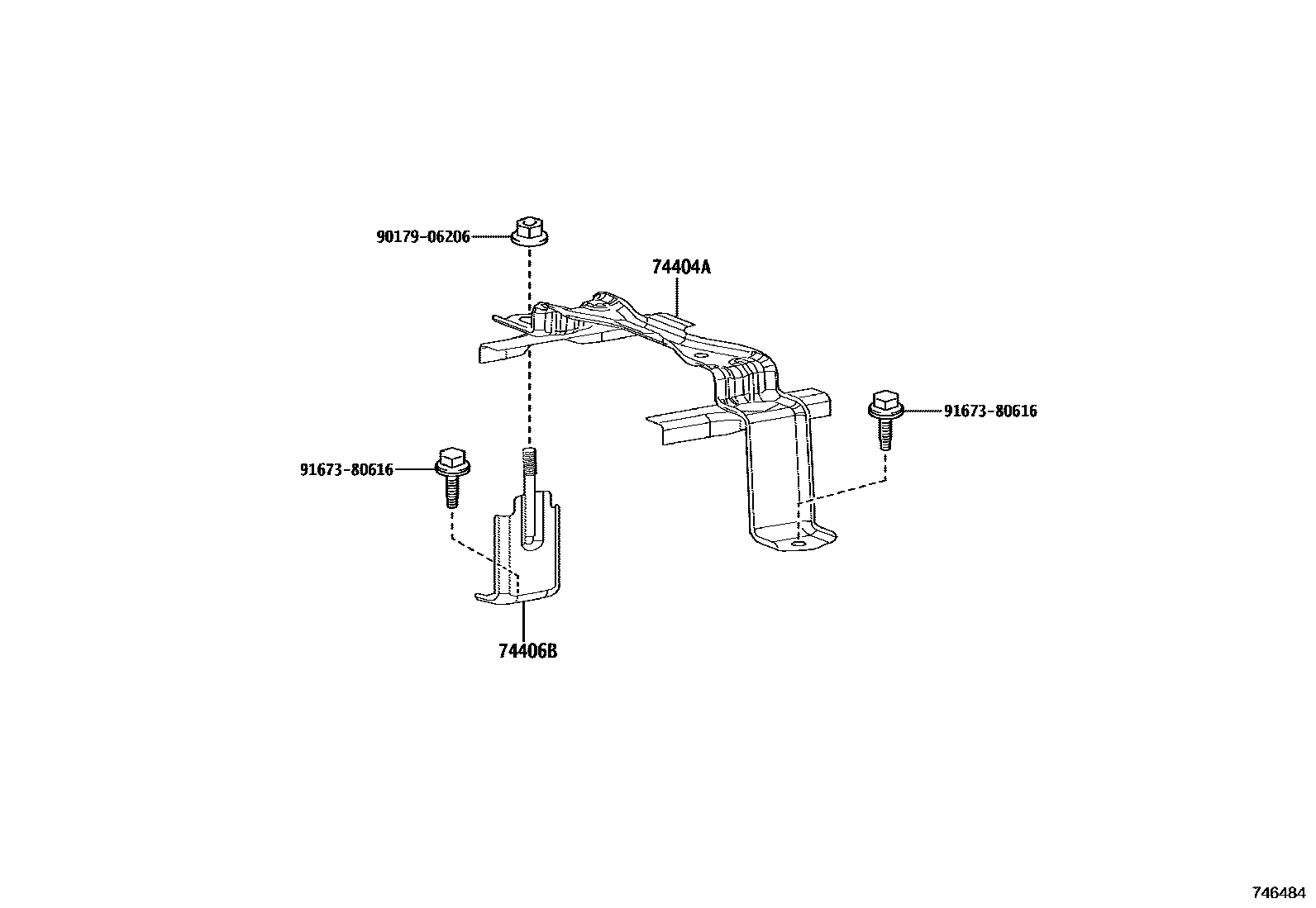 Toyota COROLLA battery holder EPC diagram — 746484