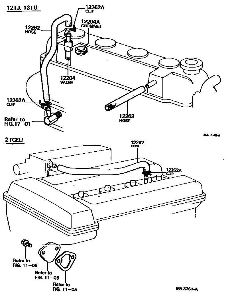 Toyota COROLLA Ventilation Hose EPC diagram — AS0098A
