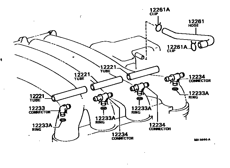 Toyota COROLLA Ventilation Hose EPC diagram — MA5644A