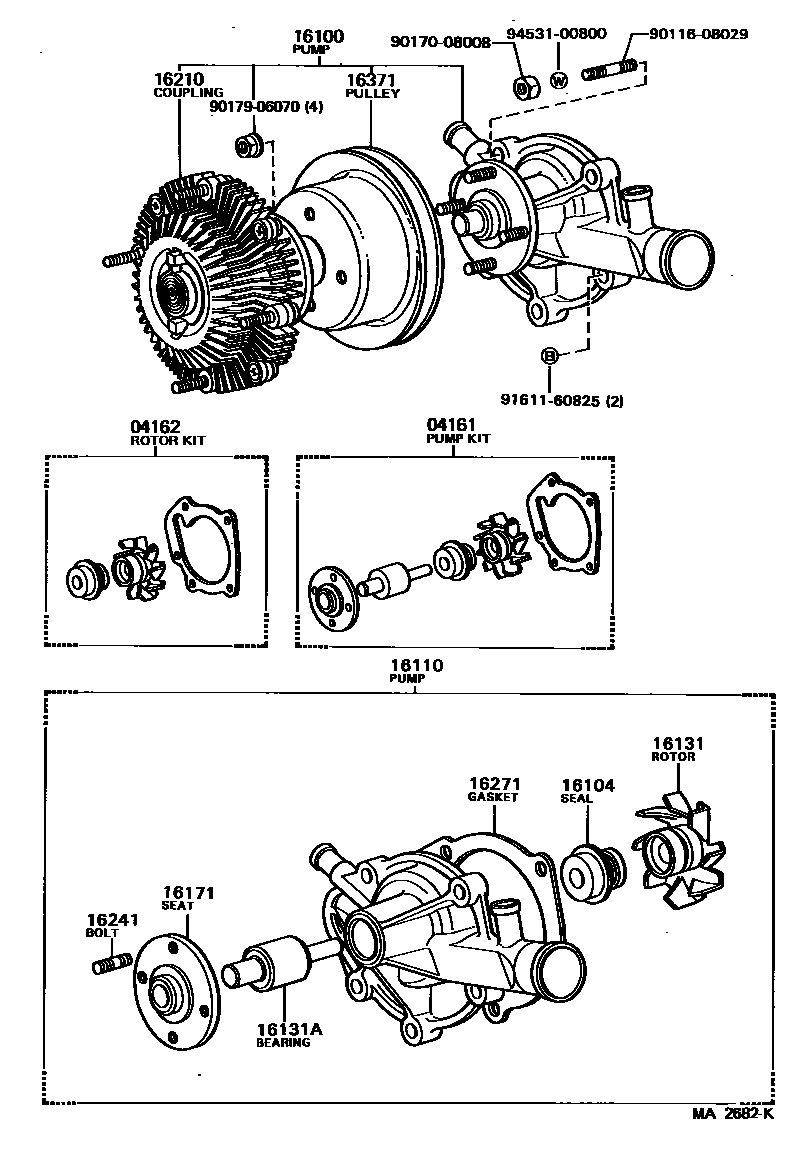 Toyota COROLLA Water Pump EPC diagram — MA2682K