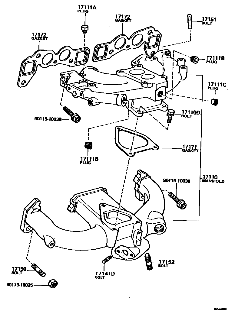 Toyota COROLLA Manifold EPC diagram — MA5388
