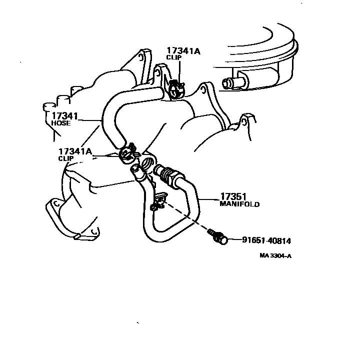 Toyota COROLLA 歧管喷气系统 EPC diagram — MA3304A