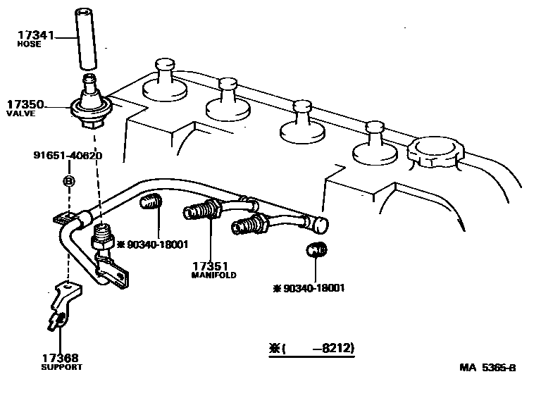 Toyota COROLLA 歧管喷气系统 EPC diagram — MA5365B