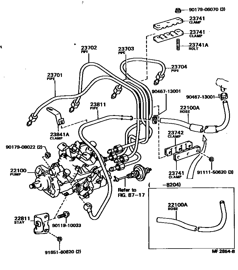 Toyota COROLLA 喷油泵总成 EPC diagram — MF2854B