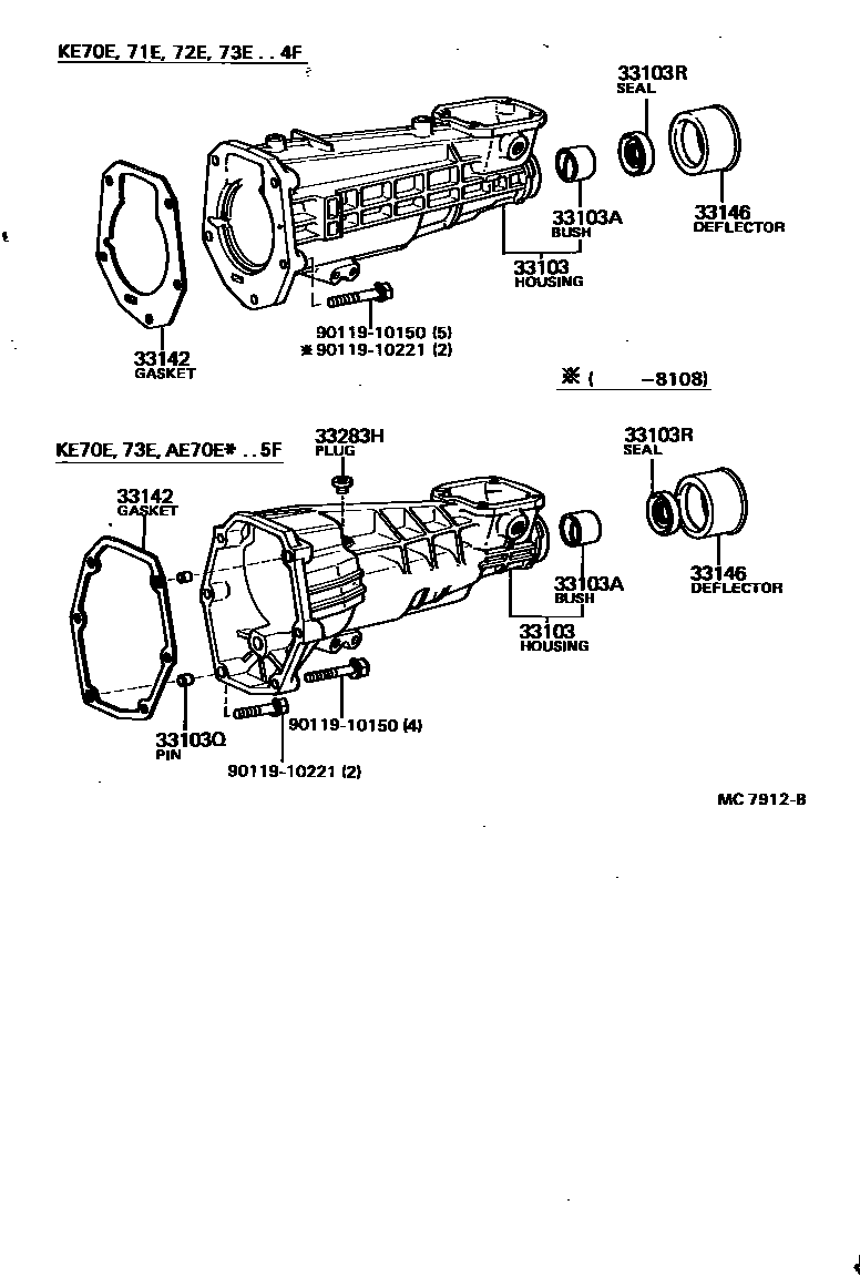 Toyota COROLLA Extended shell (MTM) EPC diagram — MC7912B