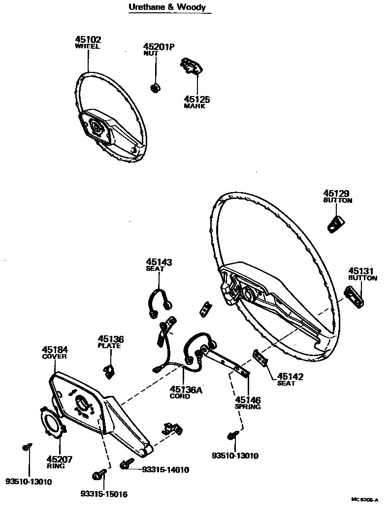 Toyota COROLLA Steering Wheel EPC diagram — MC6305A