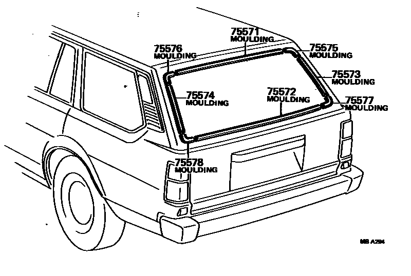 Toyota COROLLA 后防护条 EPC diagram — MBA294