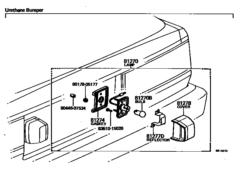 Toyota COROLLA 后牌照灯 EPC diagram — MEA670