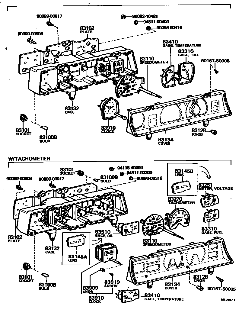 Toyota COROLLA 仪表 EPC diagram — ME7887F