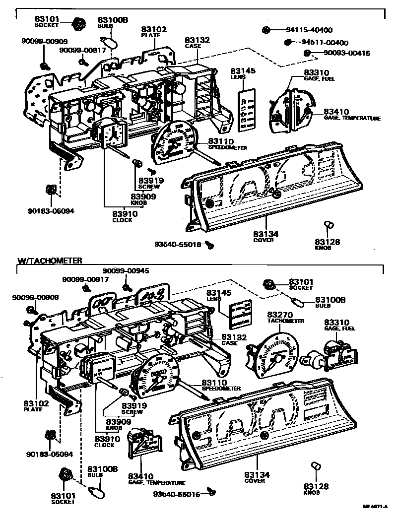 Toyota COROLLA 仪表 EPC diagram — MEA671A