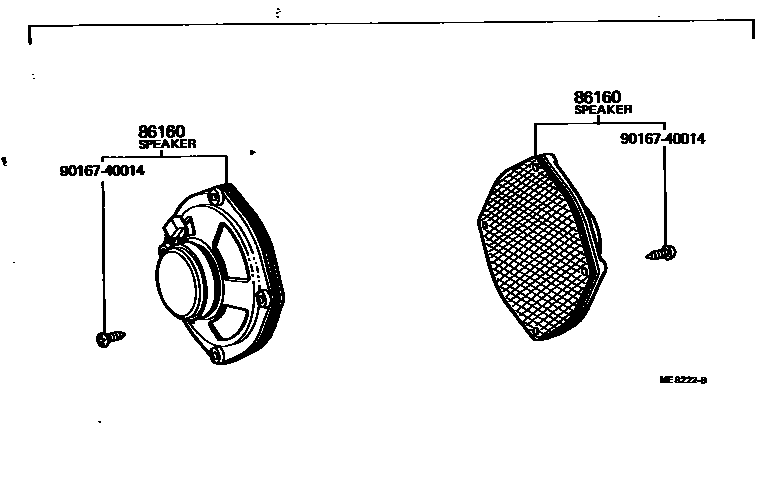 Toyota COROLLA 扬声器 EPC diagram — ME8222B
