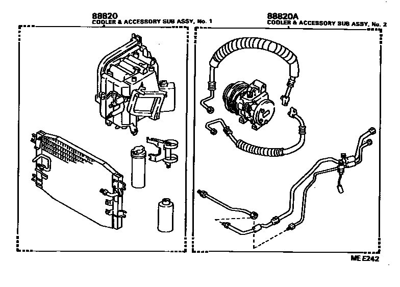 Toyota COROLLA 暖风和空调系统 - 组件 EPC diagram — MEE242
