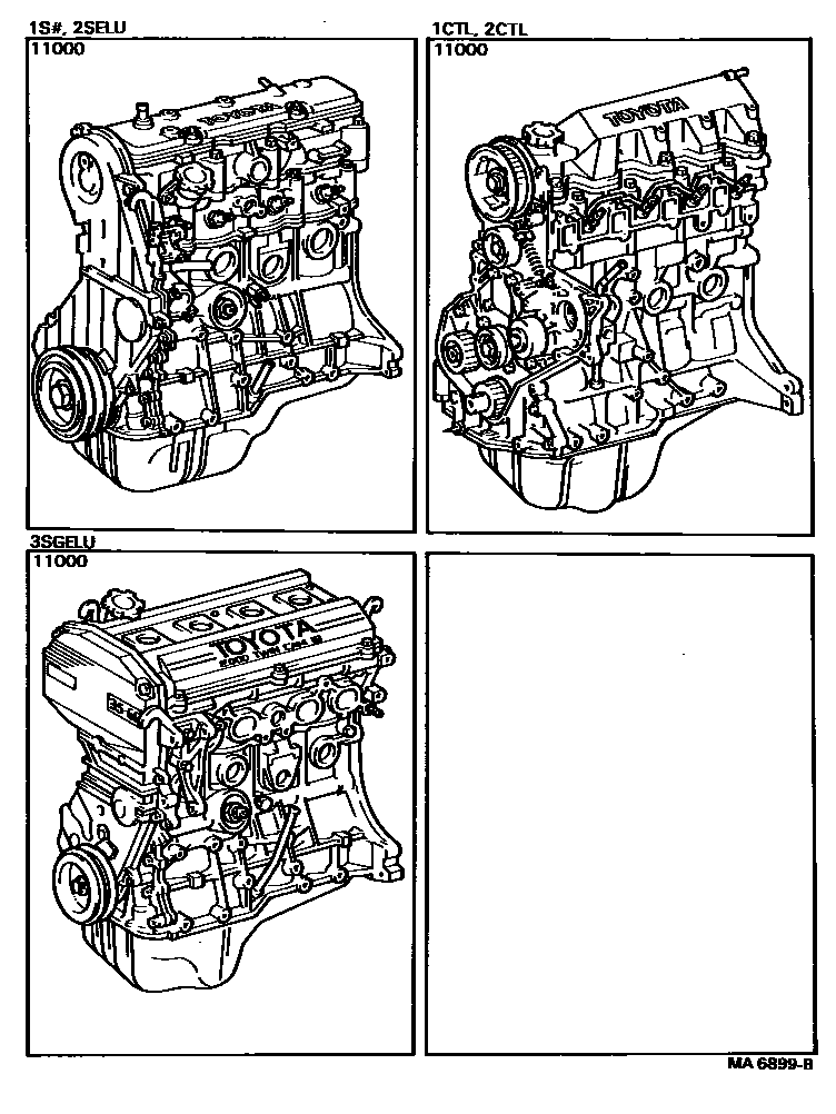 Toyota CAMRY Partial Engine Assembly EPC diagram — MA6899B