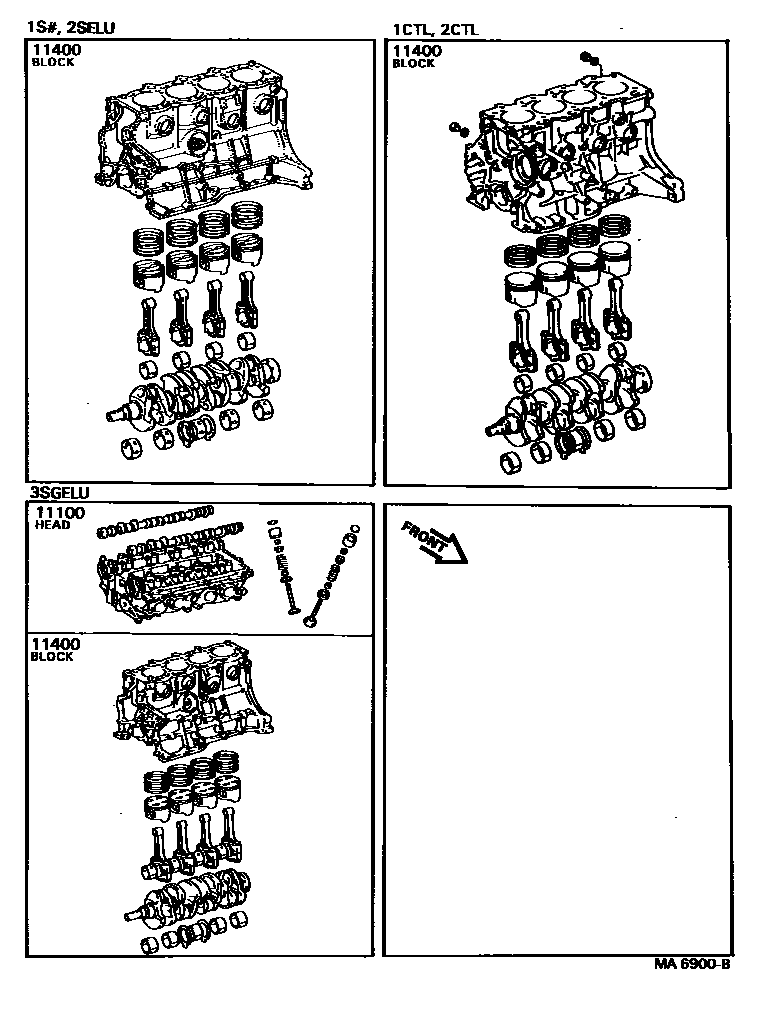Toyota CAMRY Short Block Assembly EPC diagram — MA6900B