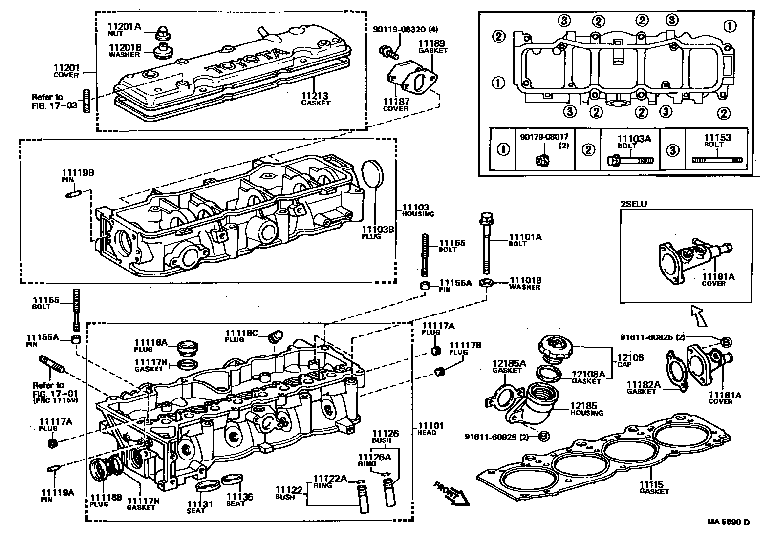 Toyota CAMRY Cylinder Head EPC diagram — MA5690D