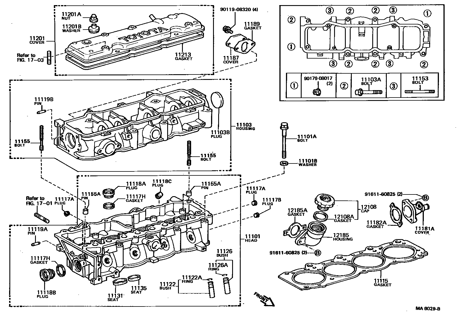 Toyota CAMRY Cylinder Head EPC diagram — MA6029B