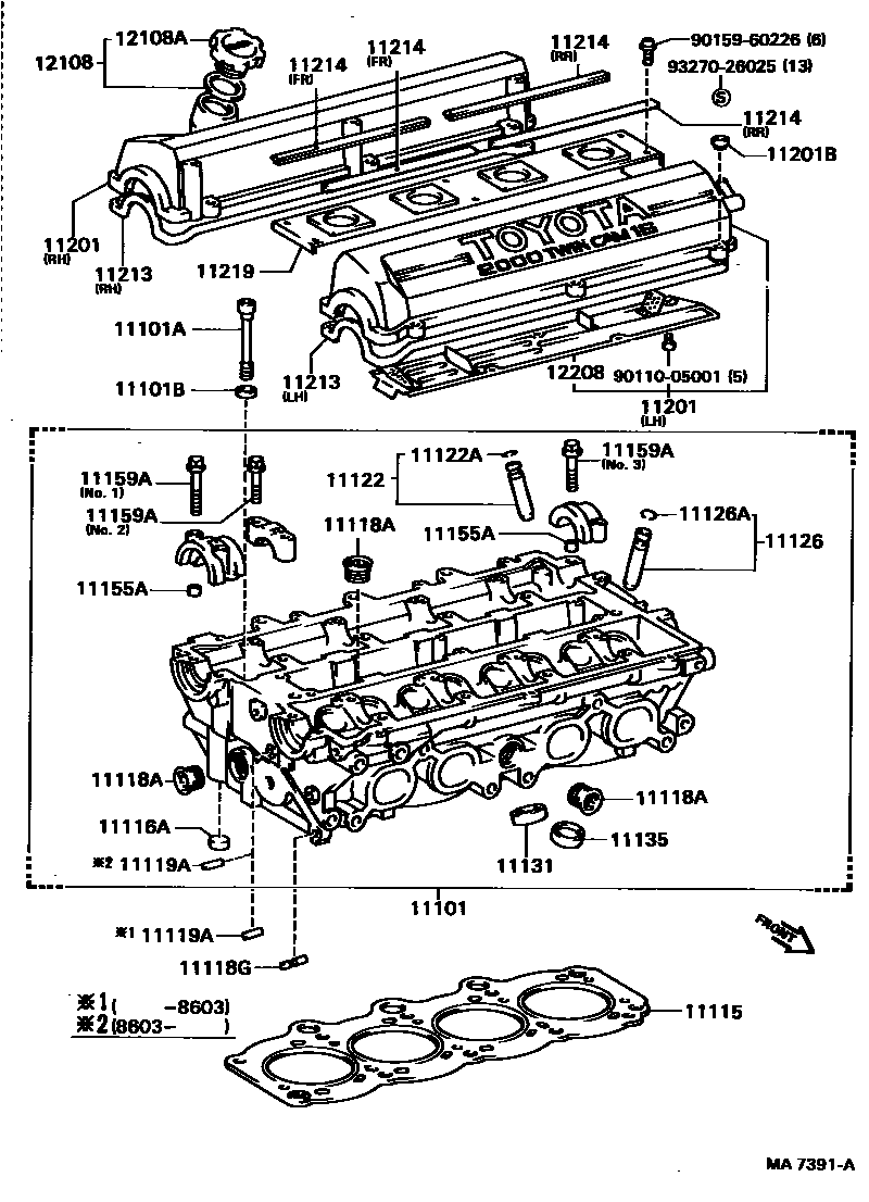 Toyota CAMRY Cylinder Head EPC diagram — MA7391A