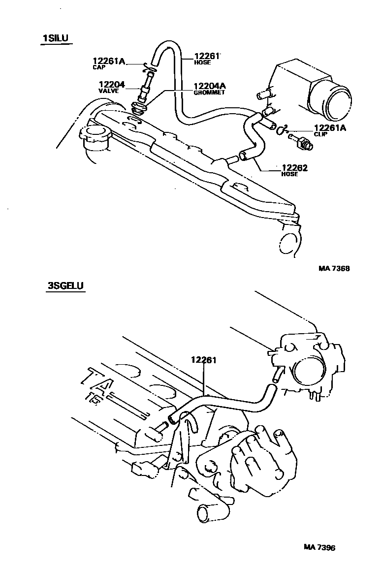 Toyota CAMRY Ventilation Hose EPC diagram — AS0439