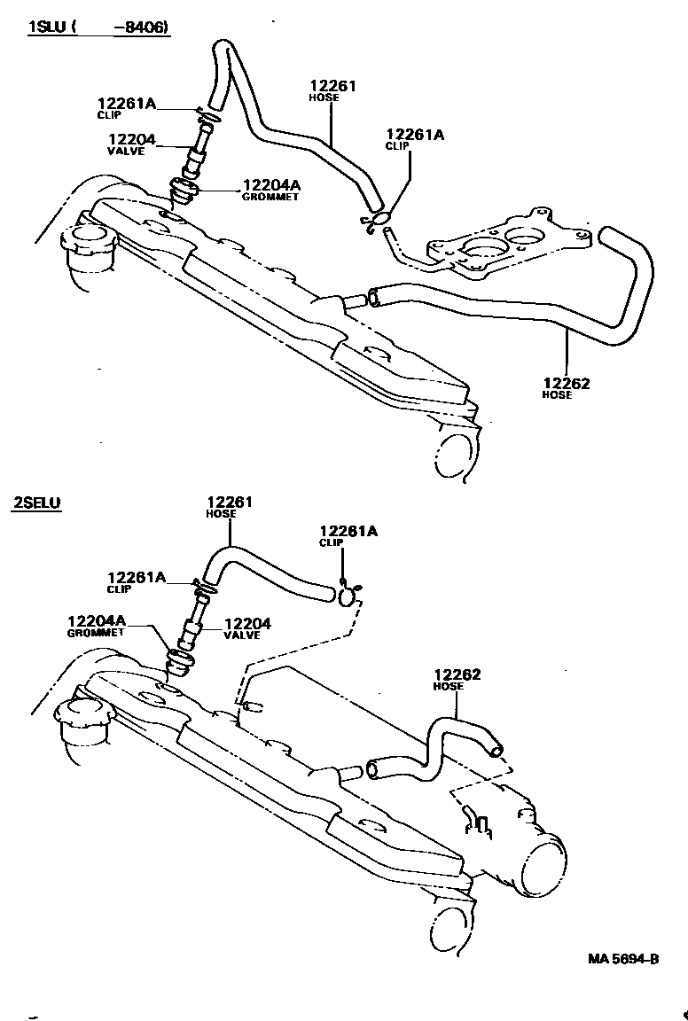 Toyota CAMRY Ventilation Hose EPC diagram — MA5694B