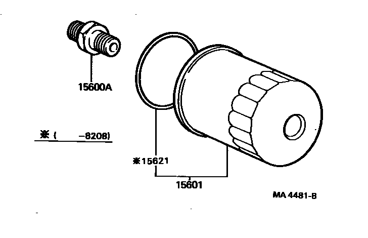 Toyota CAMRY Oil Filter EPC diagram — MA4481B