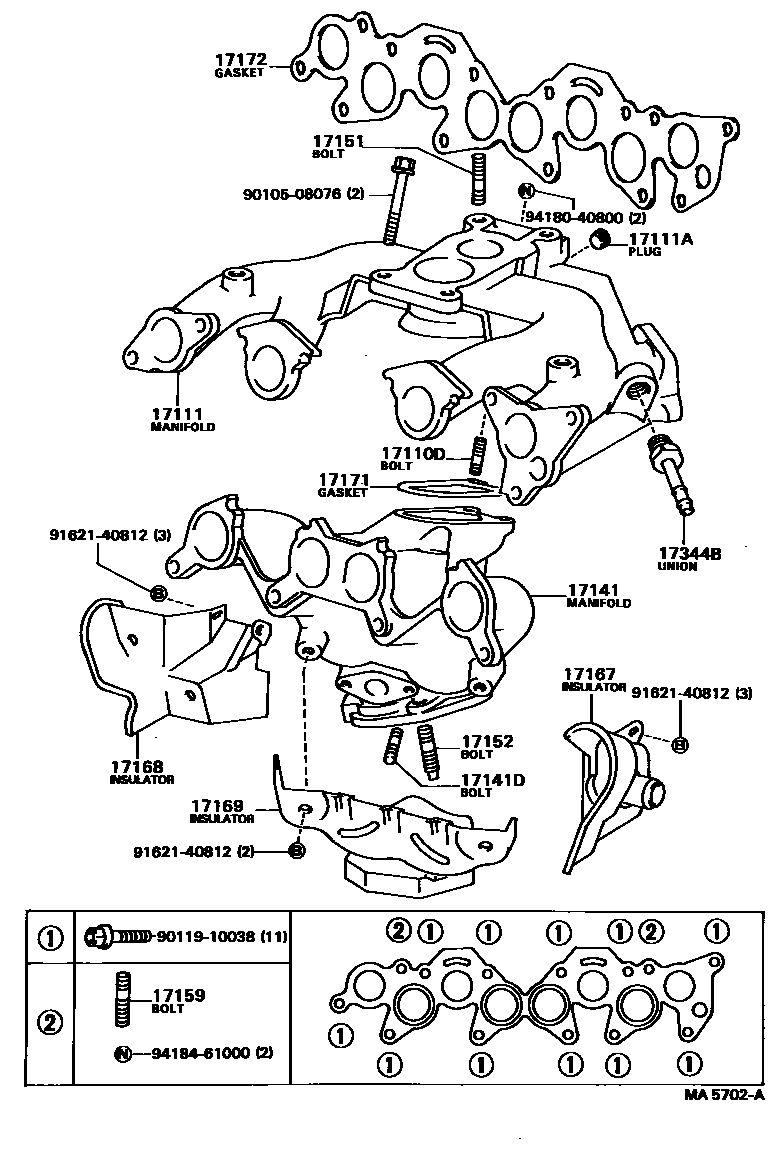 Toyota CAMRY Manifold EPC diagram — MA5702A