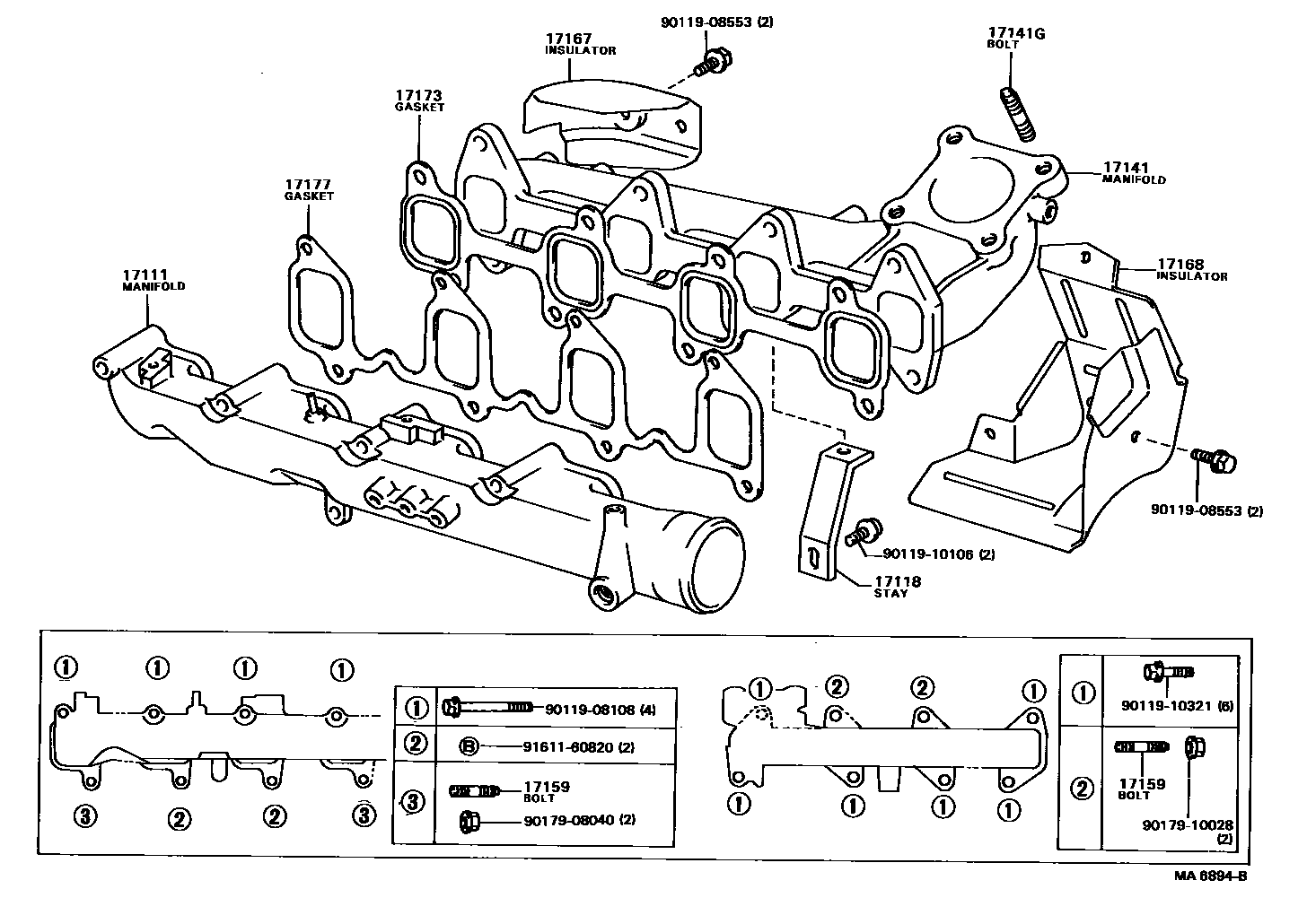 Toyota CAMRY Manifold EPC diagram — MA6894B