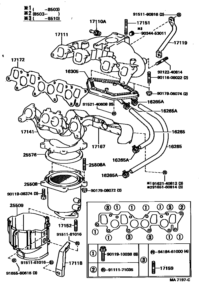 Toyota CAMRY Manifold EPC diagram — MA7197C