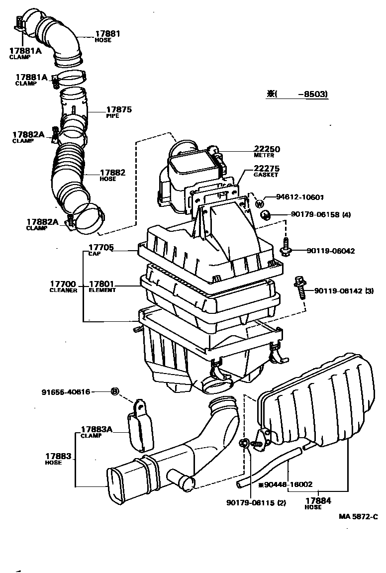 Toyota CAMRY Air Cleaner EPC diagram — MA5872C