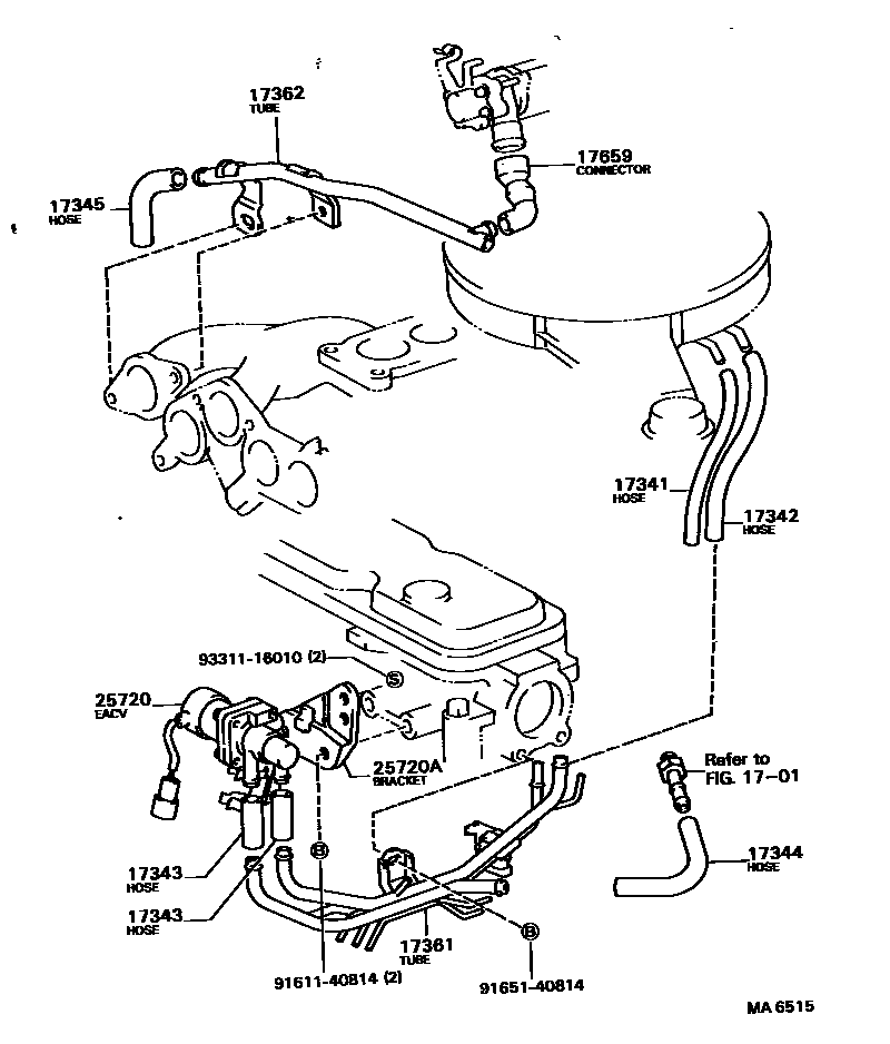 Toyota CAMRY 歧管喷气系统 EPC diagram — MA6515