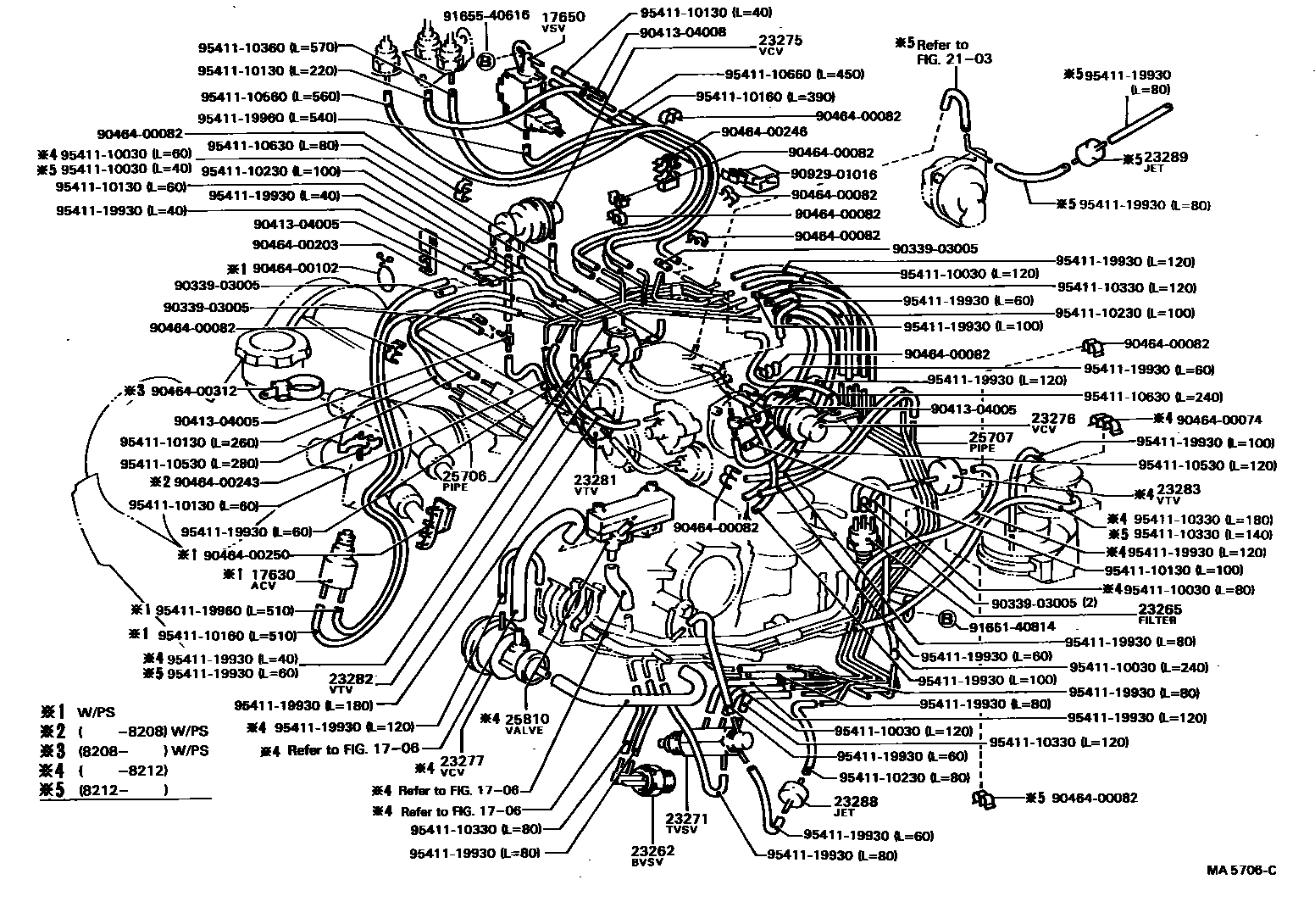 Toyota CAMRY vacuum tube EPC diagram — MA5706C
